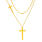 Luxe Layered Cross Silver